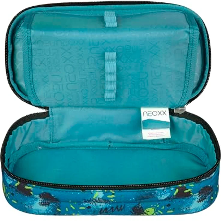 neoxx Schreibgeräteetui Schlamperbox, Jump, Petrol Extreme, teilweise aus recyceltem Material – Bild 3