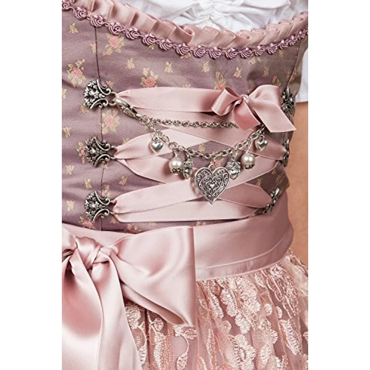 Edelnice Dirndl Madeleine, gold-rosé Trachtenkleid mit handgearbeiteten Rüschen – Bild 8