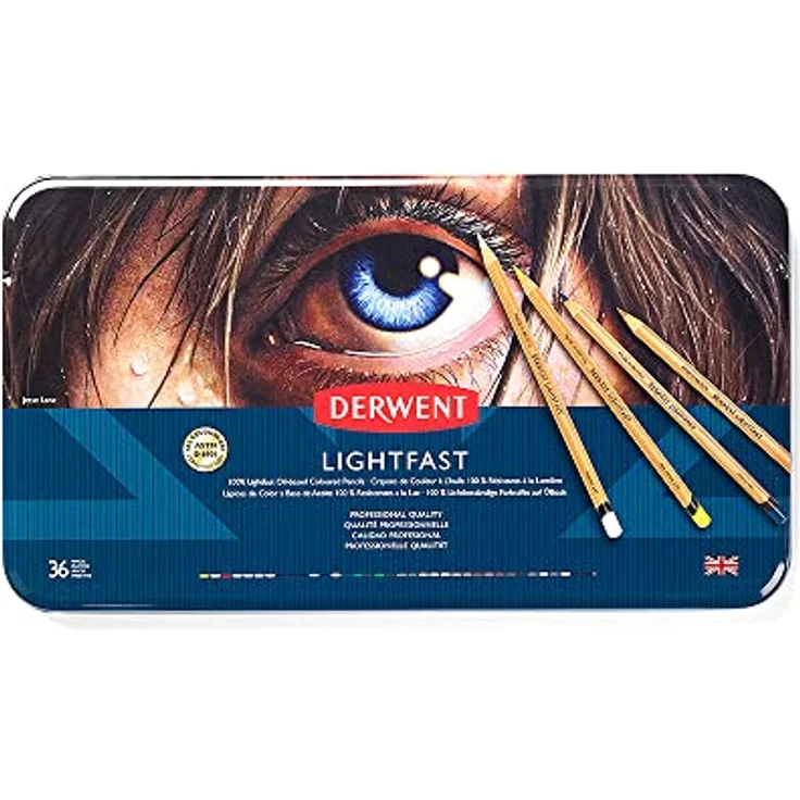 Derwent Lightfast Buntstifte, 36 Stück im Metalletui, 4 mm Runder Kern in Premium-Stärke, Cremige Textur, Professionelle Qualität, 2302721, 36 lebendige Farben – Bild 2