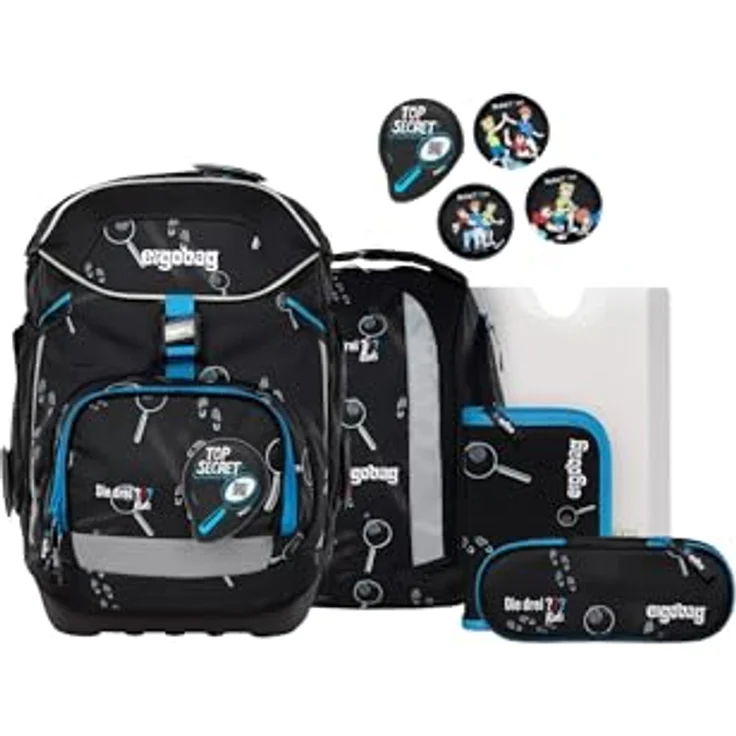 ergobag pack Set, ergonomischer Schulrucksack flexibel 6-teilig, für 1. Klasse, wasserdicht, individuell gestaltbar, größenverstellbar – Bild 1