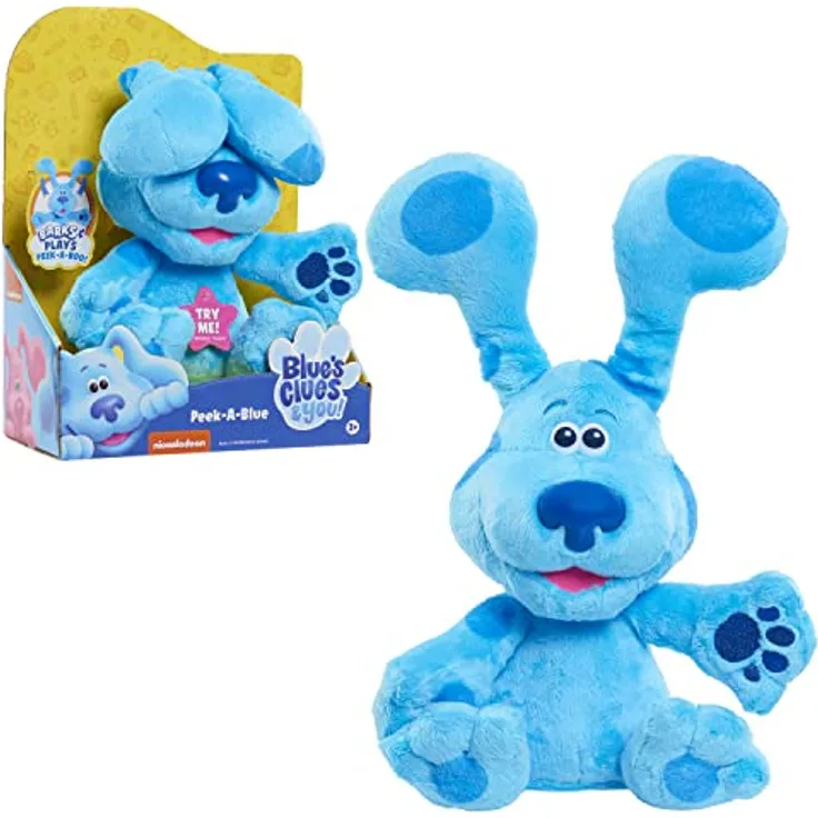 JP Blue's Clues BLU02100 Pistas de y Tú-Peek-A-Boo Plush Blues Clues Las Blue's Clues & You Guck Plüschtier-Blue, Bunt