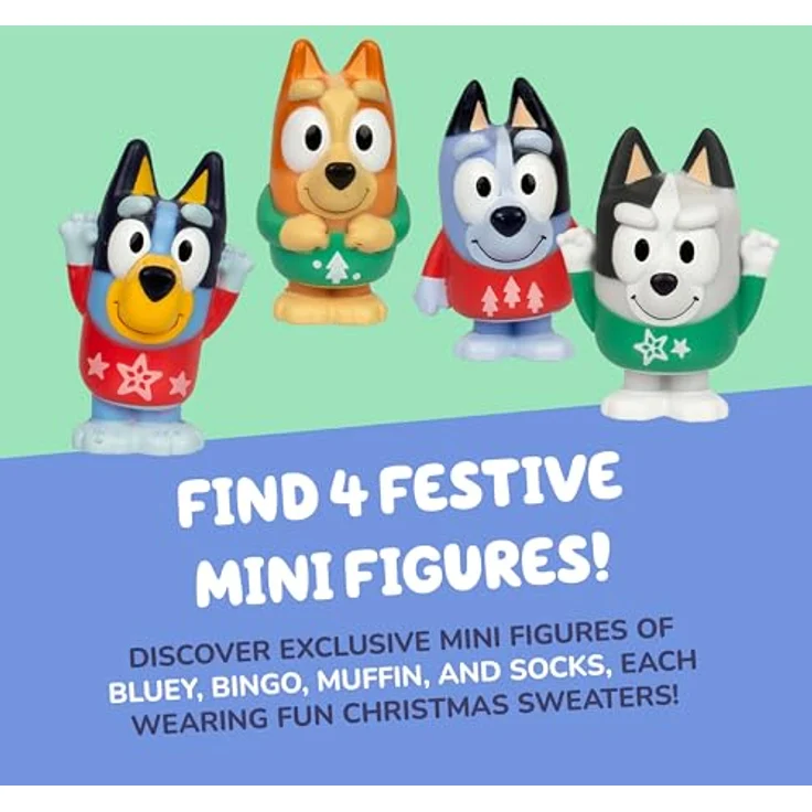 BlueY Blueys Adventskalender mit 4 Mini-Figuren und 12 Zubehörteilen, Adventsüberraschung für die Weihnachtszeit – Bild 4