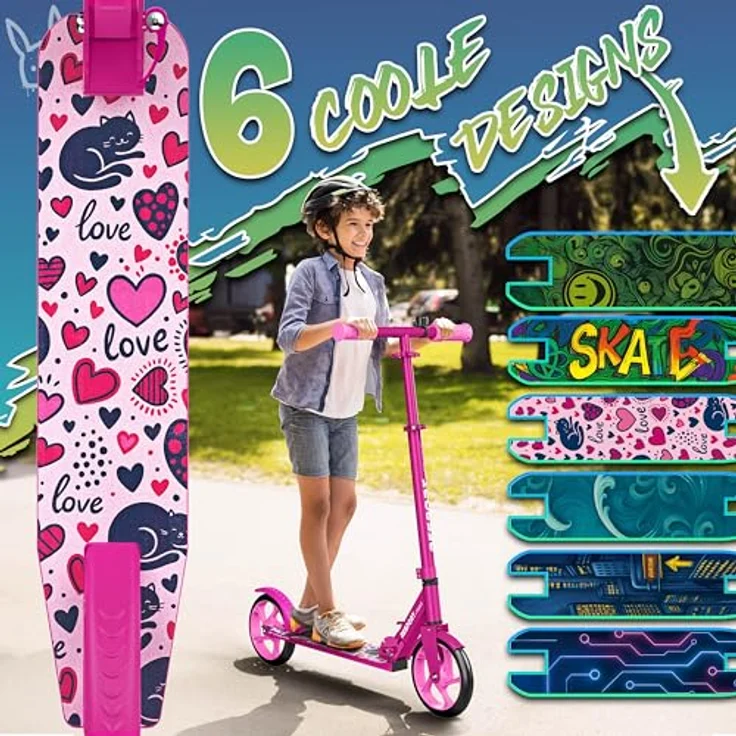 RE:SPORT Cityroller RE:SPORT® Trailz, höhenverstellbar & klappbar, 200mm Räder, inkl. Tragegurt & Klingel, bis 100 kg belastbar, für Kinder & Erwachsene – Bild 6