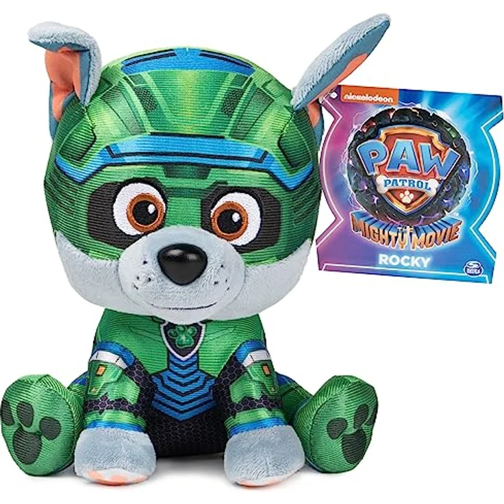 GUND PAW Patrol Der Mighty Kinofilm Rocky, 15 cm - original Plüschtier zum Kinofilm 2023, zum Nachspielen der Lieblingsszenen und treuer Begleiter, Spielzeug für Kinder ab 1 Jahr – Bild 2