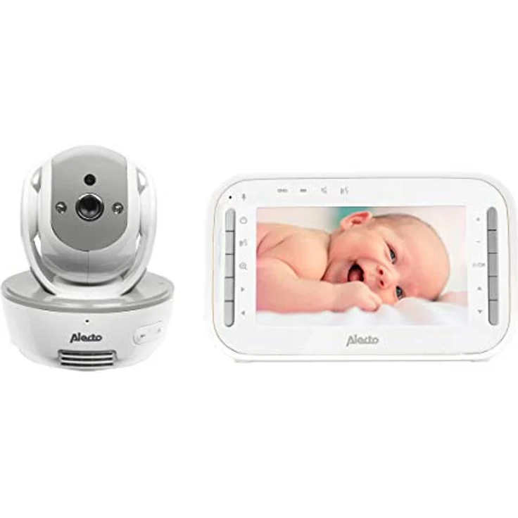 Alecto DVM-200GS Video-Babyphone mit 4,3"-Farbdisplay, Nachtzicht, Talk-Back-Funktion und Temperaturanzeige - Weiß/Grau – Bild 2
