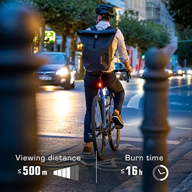 SIGMA SPORT Fahrradbeleuchtung Infinity 15200 Rücklicht Fahrradlicht StVZO zugelassen, extrem lange Leuchtdauer, schlanke Bauweise, seitliche Sichtbarkeit, LED, schwarz – Bild 8