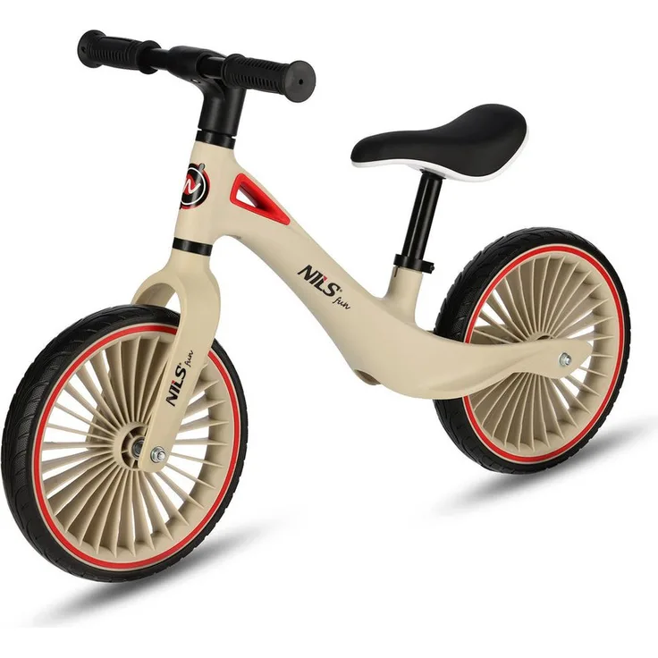 NILS FUN Laufrad 12 Zoll, ergonomische Laufhilfe für Kinder mit wartungsfreien PU-Rädern, leicht und stabil