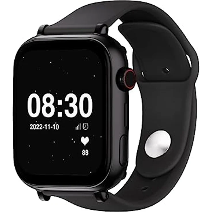 SaveFamily SaveWatch Plus 4G. Smartwatch für Kinder. Anruf, Video, Face ID, Anpassbare Bänder, UltraSlim, Hintergrundbilder, Musik, Bluetooth, App Store (Black is Black) – Bild 1