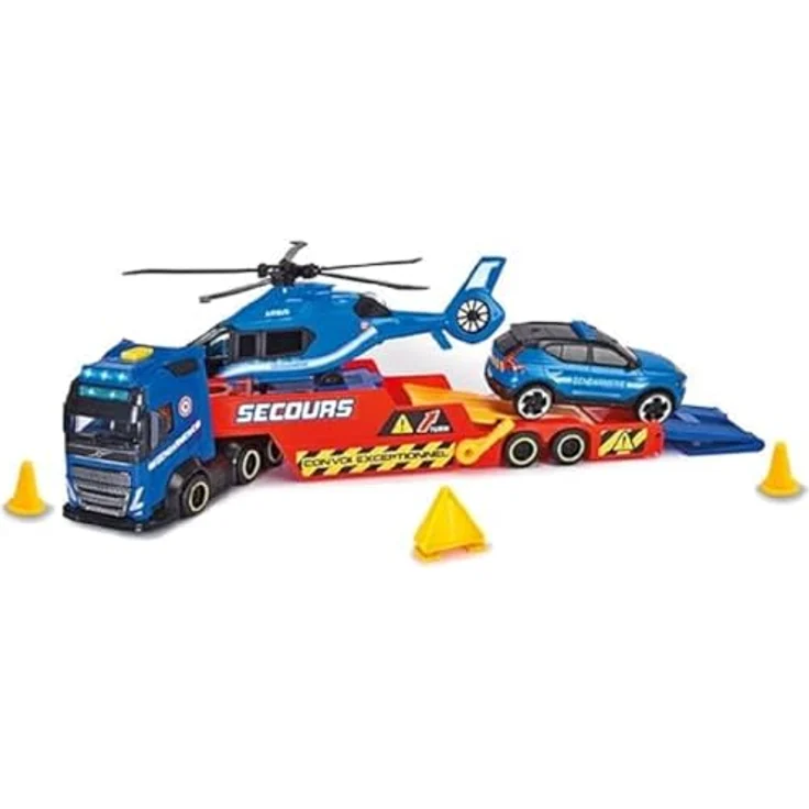 Smoby Dickie Toys Rescue Transporter, Spielzeug-Lkw aus Kunststoff für Kinder ab 3 Jahren – Bild 1