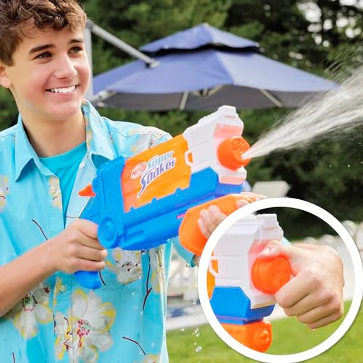 NERF Super Soaker Flip Fill Wasserblaster, 4 Spritz-Arten, schnelles Befüllen, 887 ml Tank, Wasserspielzeug – Bild 4