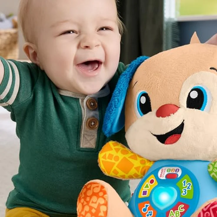 Fisher-Price® Kuscheltier Lernspaß Hündchen mit Licht- und Soundeffekten, mehrsprachig (D, F, E, I, DU) – Bild 3