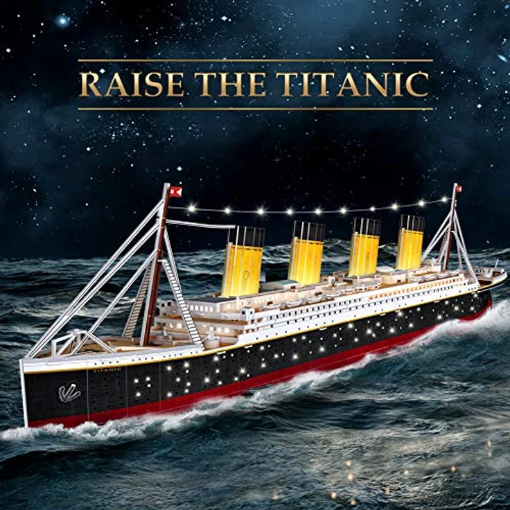 CubicFun 3D Puzzle LED 88 cm Titanic - Titanic Modell Boots Spielzeug für Erwachsene und Jugendliche, 266 Stück – Bild 3