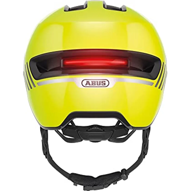 ABUS Urban Helm HUD-Y - mit magnetischem,aufladbarem LED-Rücklicht & Magnetverschluss - cooler Fahrradhelm für den Alltag - Damen und Herren - Gelb Glänzend,Größe S,Gelb (signal yellow),S (51-55 cm) – Bild 3