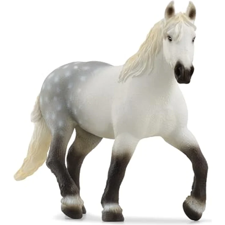 Schleich Percheron Stute, Kaltblutpferd in Schimmel-Fellfarbe, 19 cm, Farm World (13971) – Bild 1