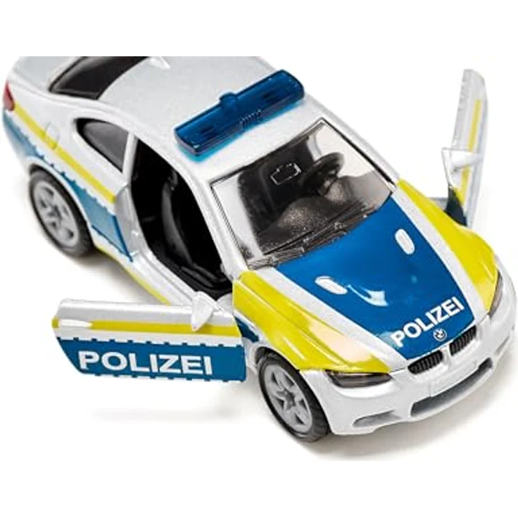 Siku 1532, BMW M3 Coupé Polizei, Spielzeugauto mit öffnenden Türen, Metall/Kunststoff, Silber – Bild 2