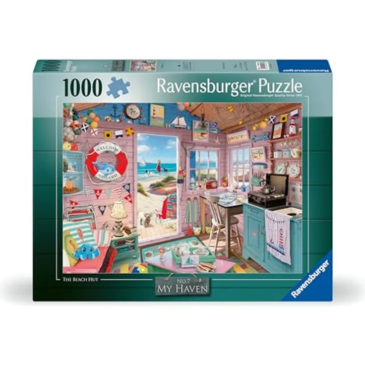 Ravensburger Puzzle 12000032, Die Strandhütte, Nostalgie-Puzzle mit 1000 Teilen, 70 x 50 cm, für Erwachsene und Kinder ab 14 Jahren – Bild 2