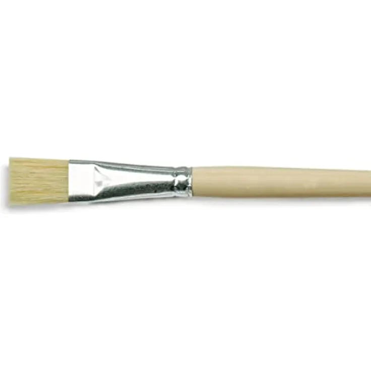 KREUL 722420 - Universalpinsel Borste, aus kräftigen, Hellen Schweineborsten, Schulmalpinsel, flach, Größe 20