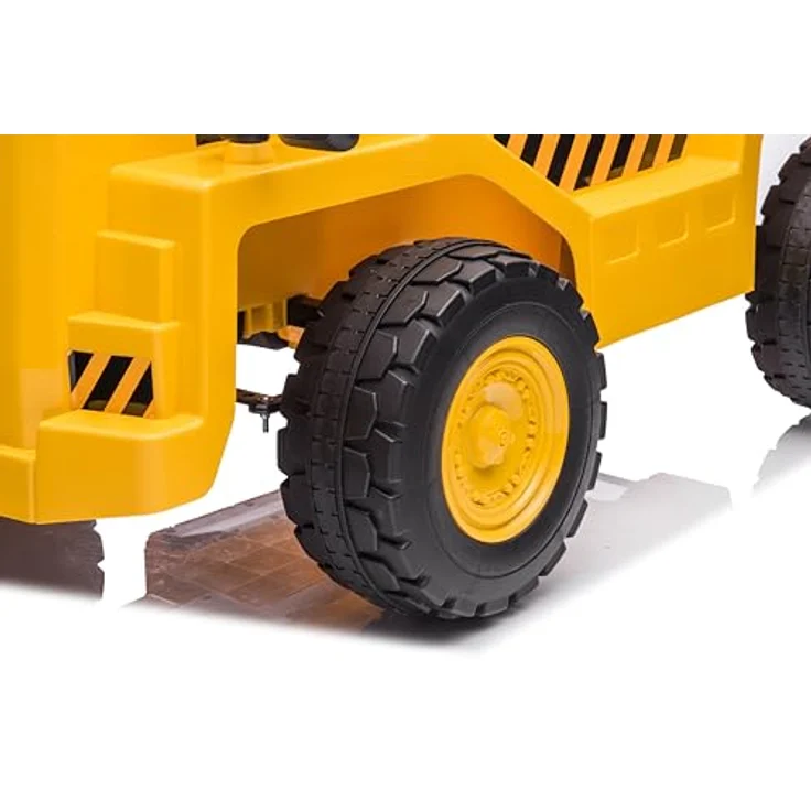 sun baby Kinder Elektro Kipper mit Akku Elektroauto für Kinder 3 bis 6 Jahre, Motorsound, Hupe, Vorwärts- und Rückwärtsgang (Gelb) – Bild 2