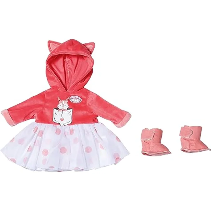 Zapf Creation, Puppenkleidung 43 cm, Baby Annabell Deluxe Eichhörnchen Tutu 43cm, warmes Oberteil mit Tüllrock, 709733