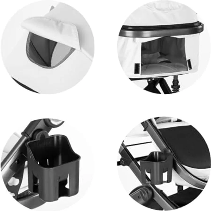 Chipolino Kinderwagen 3 in 1 Amore, inkl. Babyschale, Adapter, Wickeltasche und Fußabdeckung, schwarz – Bild 6