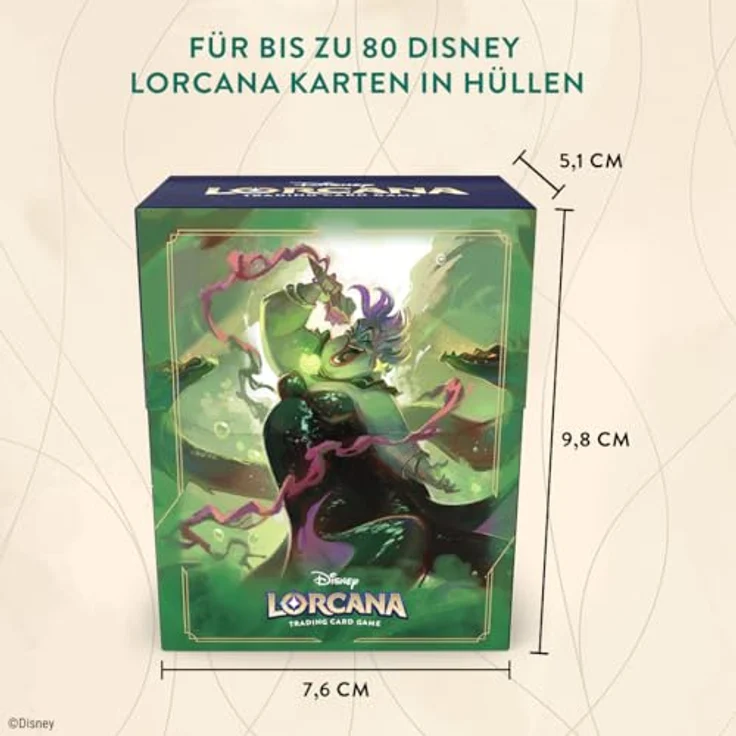 Ravensburger Disney Lorcana Trading Card Game: Archazias Insel - Deck Case Ursula, sichere Kartenaufbewahrung für bis zu 80 Karten, atemberaubendes Cinderella Sensation Artwork, kompakt und praktisch, Sammelkarten-Album, Motiv von Ursula aus Die Tintenlande – Bild 3