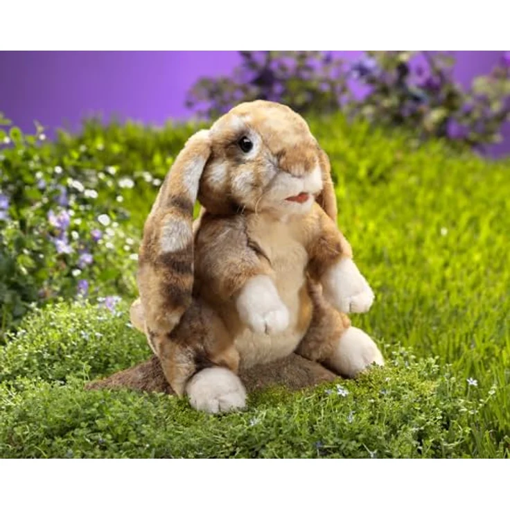 Folkmanis Silky Bunny Rabbit, Handpuppe aus seidenweichem Material, 25 cm, bewegliche Ohren und Kopf – Bild 6