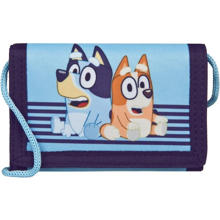 Bluey Geldbörse Portemonnaie, mehrfarbig, 13 × 18 × 8,5 cm, leichtes Design für Schule und Freizeit, blau