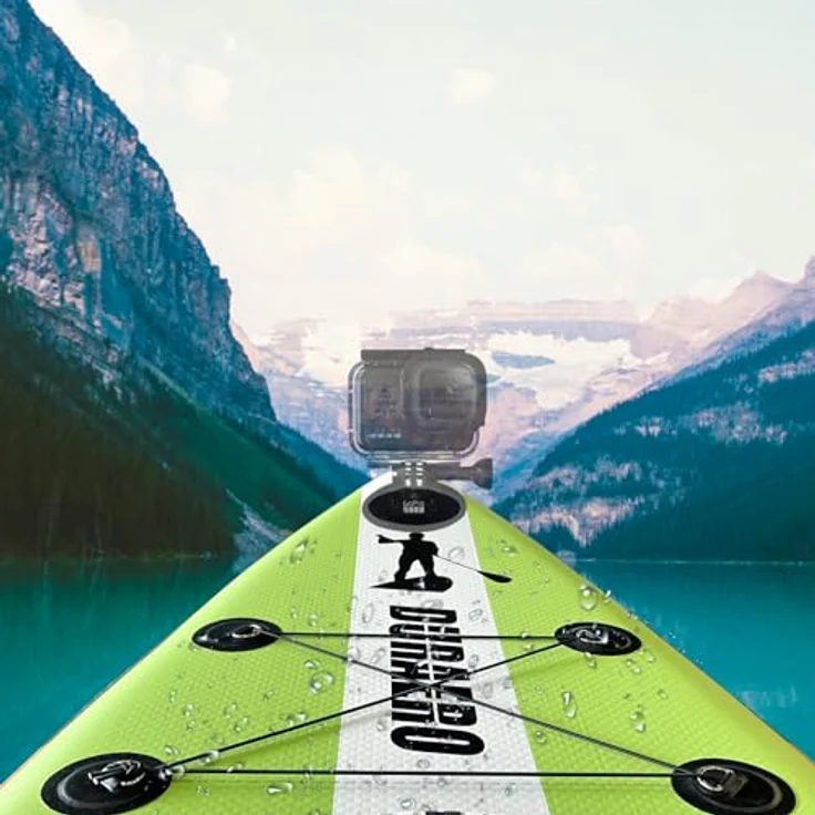 DURAERO Inflatable SUP-Board Stand up Paddling Board, 330x76x15cm, Action-Cam Halterung, bis 150kg, blaues Design – Bild 9