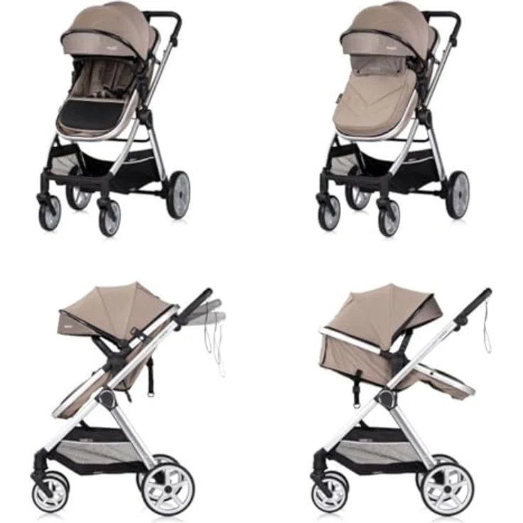 Chipolino Kombikinderwagen 2 in 1 Vista, ab Geburt bis 36 Monate, verstellbare Sitzeinheit, beige – Bild 3