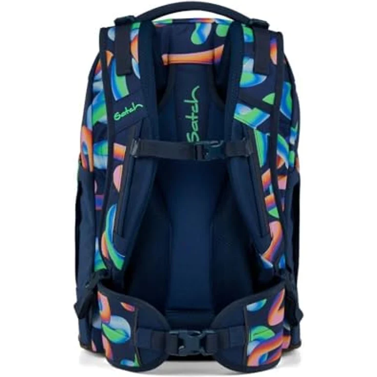Satch pack Schulrucksack Set 2tlg. mit Schlamperbox, 30 Liter Volumen, Crazy Twist Design, 3D Soft-Mesh Rückensystem – Bild 4