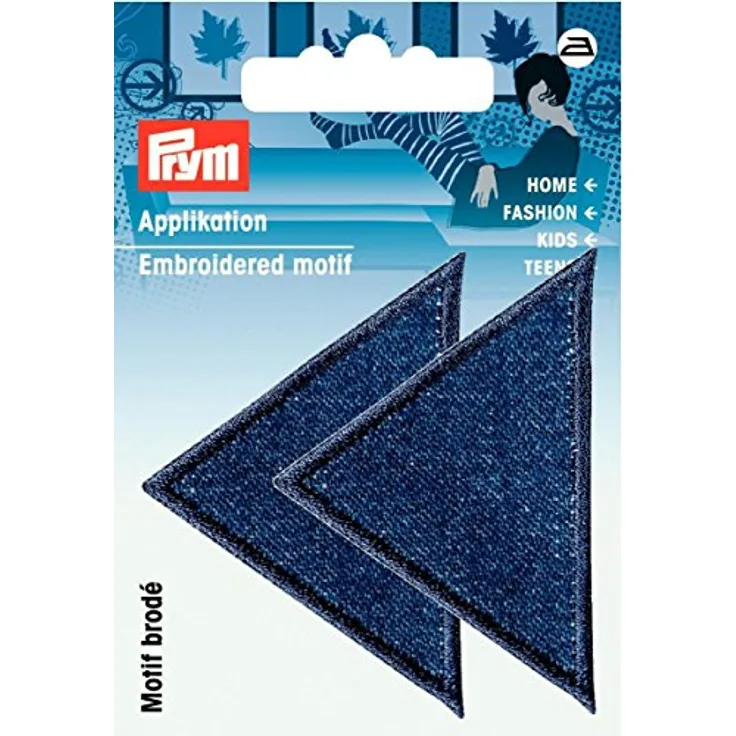 Prym 925470 Applikation Dreiecke groß Jeans dunkel