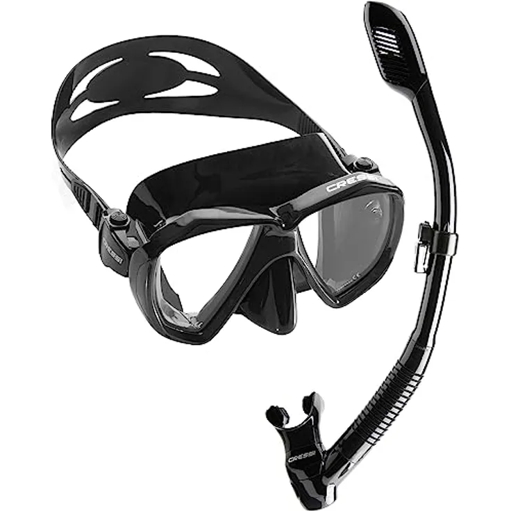 Cressi Ranger Schnorchelset - Schnorcheln Set mit Schnorchel und Taucherbrille, wasserdichte Tauchmaske Anti-Fog Anti-Leck aus Gehärtetem Glas, mit 3-Kanal Premium Dry Schnorchel für Erwachsene
