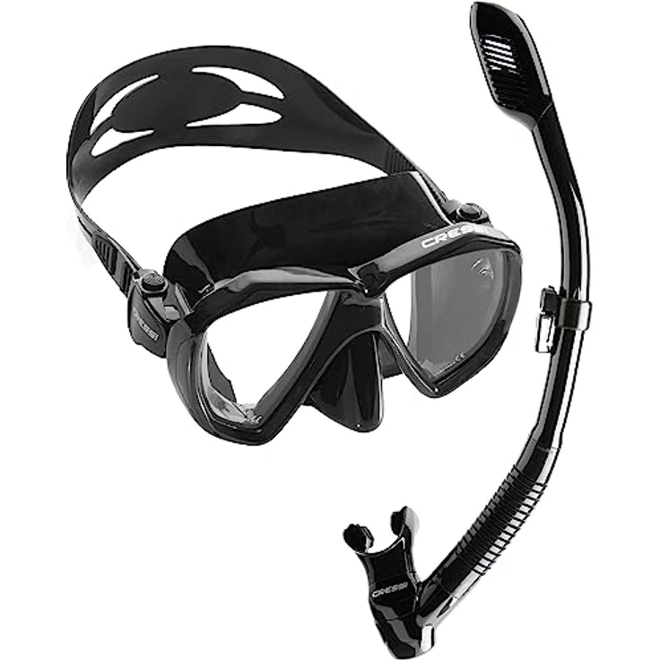 Cressi Ranger Schnorchelset - Schnorcheln Set mit Schnorchel und Taucherbrille, wasserdichte Tauchmaske Anti-Fog Anti-Leck aus Gehärtetem Glas, mit 3-Kanal Premium Dry Schnorchel für Erwachsene – Bild 1