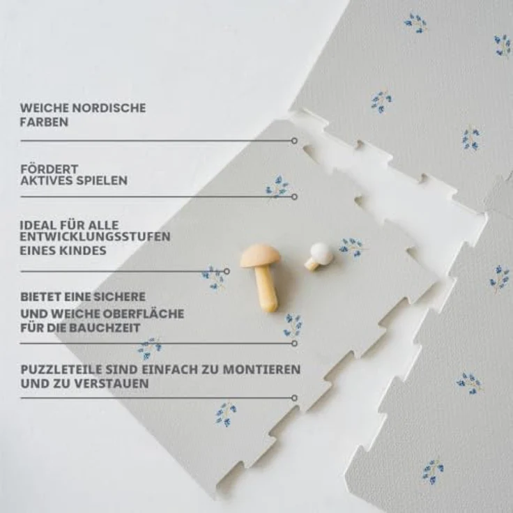 3 Sprouts Puzzlematte Baby, Schaumstoff, wasserabweisend, strukturierte Oberfläche, Heidelbeere Taupe – Bild 3
