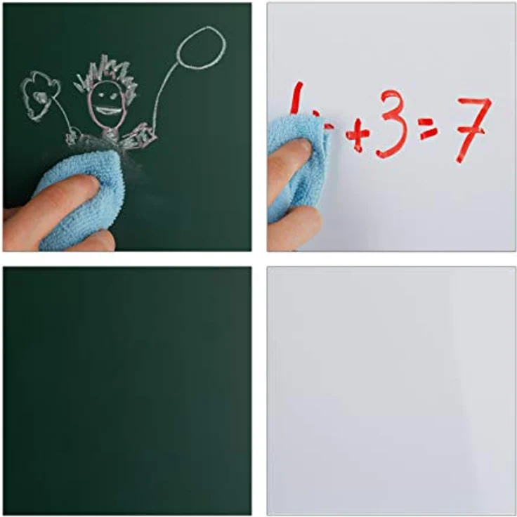 Relaxdays Standtafel Kinder, höhenverstellbar, doppelseitig mit Whiteboard und Grüntafel, rot – Bild 8