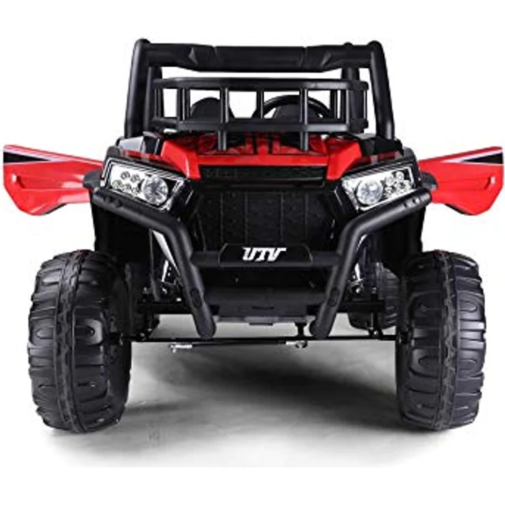 RIRICAR Kinder elektroauto 24V UTV, rot, Elektro Buggy für Kinder 2 sitzer mit 2,4 GHz Fernbedienung, 2 x 200 W Motor, Eva-Räder, gepolsterter Sitz, USB, SD-Karte, Elektro Buggy UTV MX ab 3-8 Jahre – Bild 2