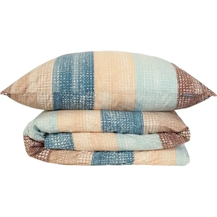 Schiesser Bettwäscheset Emilia | Gestreift | Renforcé | 100% Baumwolle | Oeko-Tex Zertifiziert | Reißverschluss | Petrol