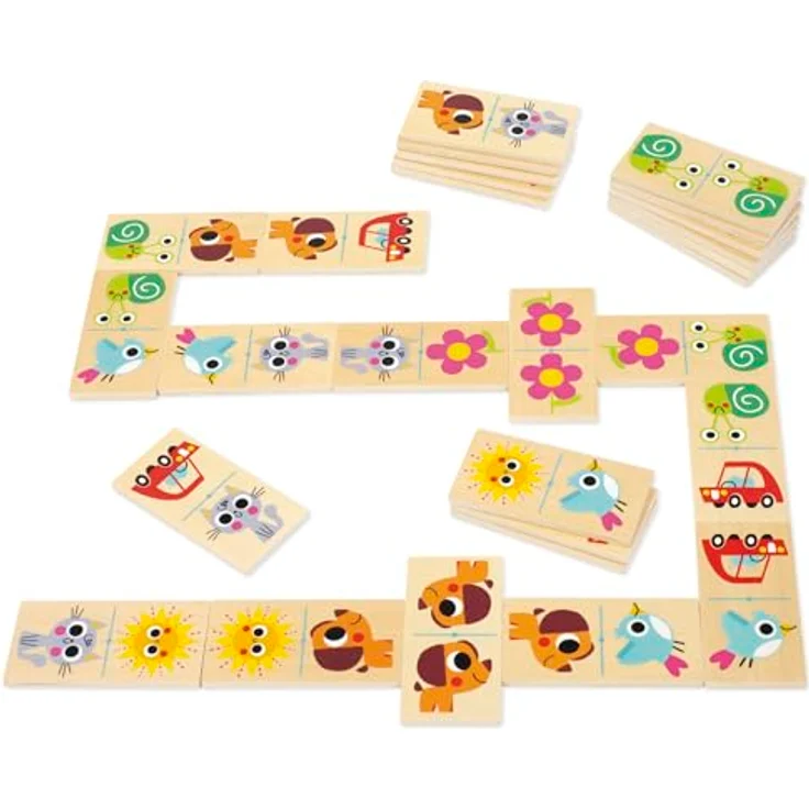 Goula Jumbo Macro Domino, Holz Legespiel für 1-5 Jahre, mehrfarbig – Bild 5