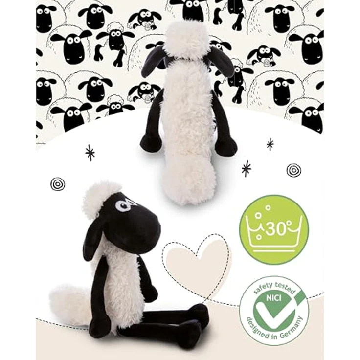 NICI Shaun das Schaf Kuscheltier, 25cm weiß, Plüschtier aus hochwertigem NICI-Plüsch, ideal zum Kuscheln und Spielen, perfekte Geschenkidee - 49184 – Bild 3