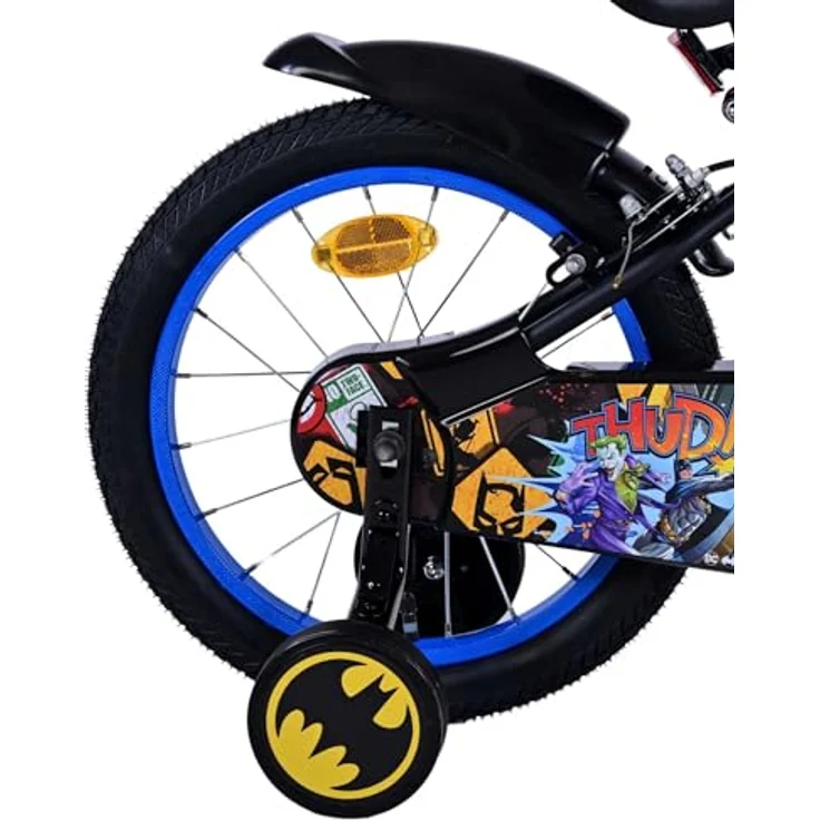 Batman Kinderfahrrad Jungen - 12, 14 oder 16 Zoll Schwarz - Zwei Handbremsen bis 60 kg, 85% zusammengebaut, 4 - 6 Jahre, Lenkerhöhe einstellbar – Bild 2