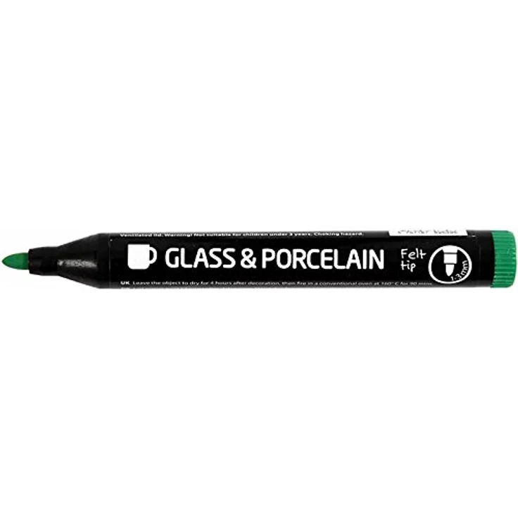 Glas- und Porzellanstifte, 1-3 mm Strichbreite, Standardfarben, halb-undurchsichtig, 6-teilig – Bild 3