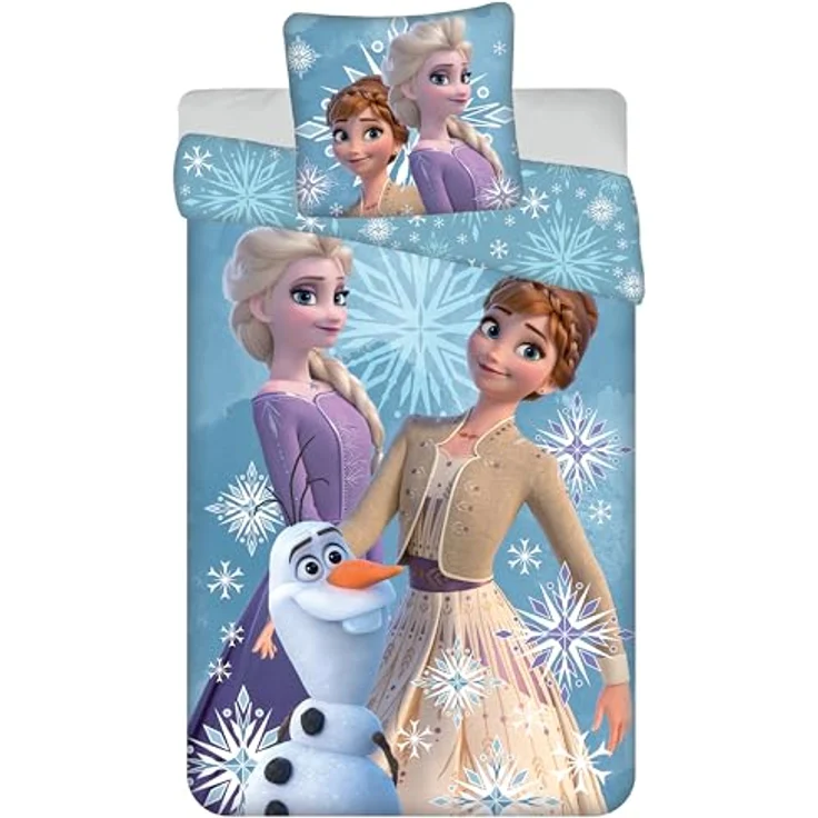 Jerry Fabrics Disney Frozen Bettwäsche Eiskönigin Anna ELSA Snow 135/140x200, 100% Baumwolle, Wendebettwäsche, für Jungen und Mädchen – Bild 2
