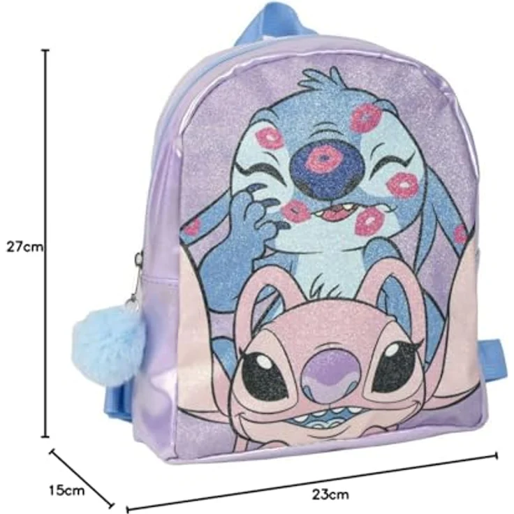 Stitch Lässiger Rucksack, Kindergartentasche in Lila, 1 Fach, 19 x 23 x 8 cm aus 100 % PU – Bild 2