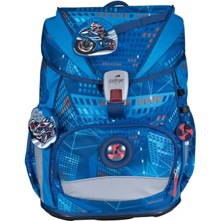 DerDieDas ErgoFlex Superlight Schulranzen Set 5-teilig, großer Stauraum, gepolsterte Träger, robustes Material, blau – Bild 2