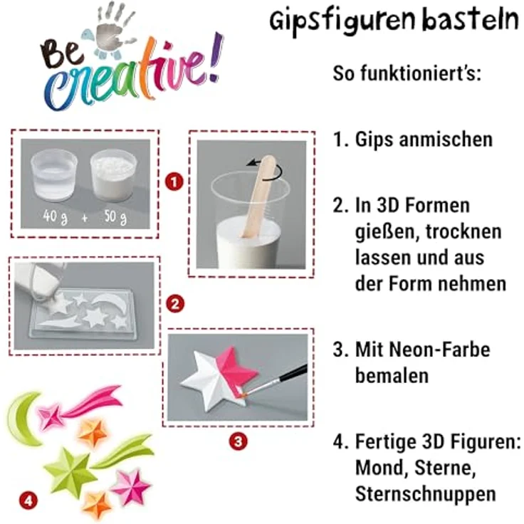 Ravensburger BeCreative Mini, Kreativset mit Leuchtsternen, ideal für Kinder ab 6 Jahren, Made in Europe – Bild 4