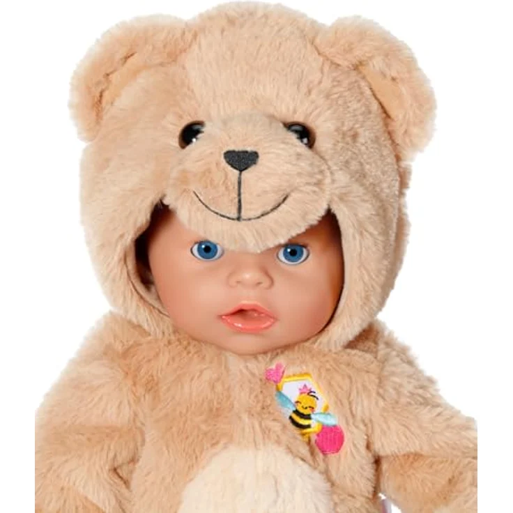 BABY born Bärenanzug, Strampelanzug mit Kapuze und Ohren in Teddy-Optik für 43 cm Puppen, 836088 Zapf Creation – Bild 3