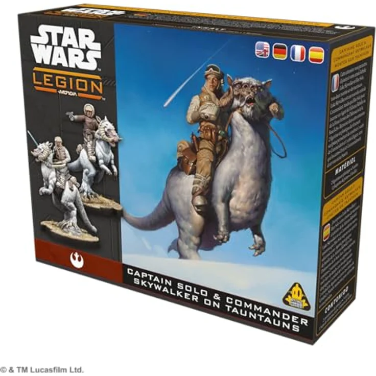 Atomic Mass Games Star Wars Legion Han Solo & Luke Skywalker on Tauntaun, Tabletop-Miniaturenspiel Erweiterung mit 2 hochdetaillierten Miniaturen und Kommandokarten für Rebellen-Armee – Bild 3