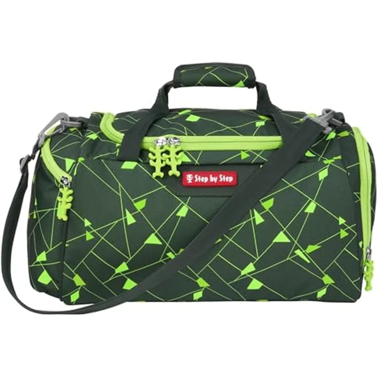 Step by Step Sporttasche 36 cm, Kindersporttasche aus 100% Polyester, grün mit Dino Night Tyro Design – Bild 1