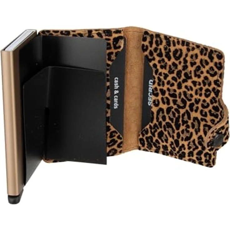 Secrid Miniwallet Leo MLe-Beige Kartenetui aus Leder, für 4 Karten mit oder 6 Karten ohne Prägung, Maße: 10,2 x 6,5 x 2,1 cm - Leo-Leder mit innovativem Cardprotector – Bild 3