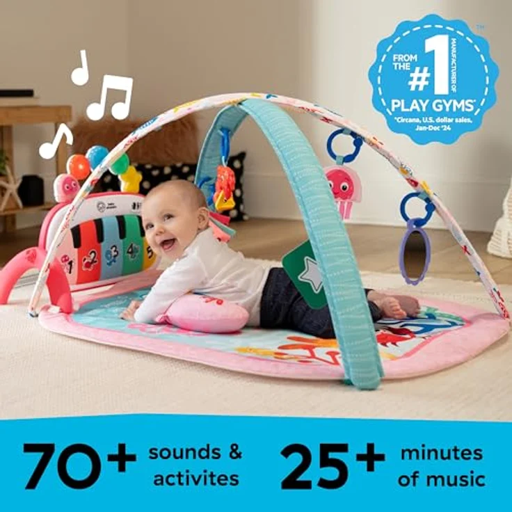 Baby Einstein 4-in-1 Kickin’ Tunes Jellyfish Jamboree, Musik- und Sprachentdecker-Spielzeug in Pink mit 90+ Melodien und 4 Spielmodi – Bild 10
